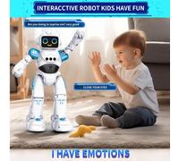 1 pezzo Giocattolo robot comandato a distanza per bambini, giocattolo robot programmabile con controllo vocale, rilevamento dei gesti, occhi a LED, ballo, canto, camminata sulla luna, rilevamento dei