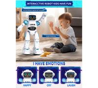 1 pezzo Giocattolo robot per bambini, robot telecomandato a controllo vocale intelligente, robot programmabile con rilevamento dei gesti, giocattolo robot espressivo, robot interattivo che cammina, ca