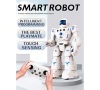 1 pezzo Giocattolo robot telecomandato per bambini, robot RC multifunzionale programmabile con funzioni di camminata, scorrimento e danza, controllo con rilevamento dei gesti, giocattolo robot ricaric