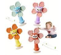 1 pezzo Giocattolo rotante con ventosa per bambini e neonati, design interessante con maniglie testurizzate, realizzato in resina ABS, giocattolo sensoriale con 6 impugnature colorate, adatto per viag