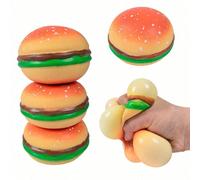 1 pezzo Giocattolo schiacciabile e rimbalzante a forma di amburger realistico, con texture morbida e soffice, può aiutare a ridurre l'ansia e fornire soddisfazione, adatto come palla antistress per ad