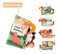 1 pezzo Giocattolo sensoriale per la prima infanzia, Libro in tessuto morbido per la lettura cognitiva interattiva, Carino Libro a forma di coda di animale, Libro resistente alla lacrimazione con effe