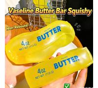 1 pezzo Giocattolo squishy a forma di panetto di burro, trasparente, a lento rimbalzo, malleabile, giocattolo antistress, ornamento realistico in gomma morbida da spremere, regalo Tagli UnicaTPR