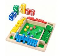 1 pezzo Gioco da tavolo classico in legno a quattro lati con numeri, gioco da tavolo con numeri su 4 lati per feste, bar e ritrovi in famiglia, ottimo per feste, bar e raduni familiari verde,Colorato,