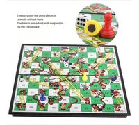 1 pezzo Gioco da tavolo magnetico portatile e pieghevole di Serpenti e Scale in formato oversize, con pedine 3D, regalo per feste, Natale, Capodanno e compleanni, colore casuale Scacchi del serpentePo