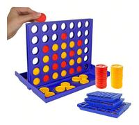 1 pezzo Gioco da tavolo portatile e pieghevole 3D Connect 4, gioco di scacchi classico da festa per famiglie, gioco da tavolo, multigiocatore, adatto per intrattenimento di gruppo, può essere un regal