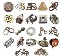 1 pezzo Gioco di sbloccaggio a difficoltà elevata, set di puzzle a 9 anelli in lega di zinco per allenare l'intelligenza, giocattolo rompicapo Kongming/Luban Lock, scatola meccanica, oltre 66 enigmi,