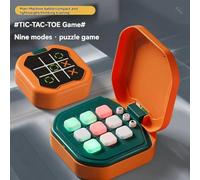 1 pezzo Gioco di Tic Tac Toe antistress, nei colori verde/arancione/rosa/rosso (con cordino), 9 modalità di gioco classico a pressione, sviluppa abilità manuali, pensiero logico, concentrazione e memo