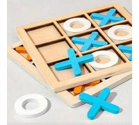 1 pezzo Gioco di Tris in legno di alta qualità con 9 griglie, sviluppa il pensiero logico, regalo ideale per compleanni/Natale/Ognissanti Tromba bianca arancione,Bianco e blu grande,Bianco Arancione G