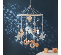 1 pezzo Giostrina per culla con design di animali dell'oceano blu, aiuta a calmare e intrattenere i neonati, adatto come regalo per bebè Tagli UnicaAnimaleLegno