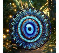 1 pezzo Girandola da appendere con occhio malvagio 3D, opera d'arte cinetica in metallo, perfetta come regalo di Natale. Questa girandola in ferro da 10 pollici è adatta per la decorazione interna ed 