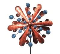 1 pezzo Girandola metallica, scultura cinetica per esterni, decorazione da giardino senza elettricità, opera d'arte da giardino colorata alimentata dal vento, regalo ideale per le feste 58,5*58,5*213C