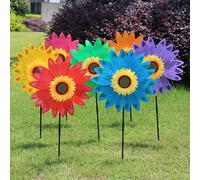 1 pezzo Girasole gigante colorato a mulino a vento - Giocattolo da esterno portatile per decorazione da giardino e cortile Viola,Blu,Arancia,Giallo,RossoPolicloruri di vinile