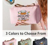 1 pezzo Grande borsa medica portatile, borsa per medicinali retrò da donna, scatola compatta per conservare le pillole e kit di pronto soccorso, contenitore portatile per medicinali, kit di pronto soc