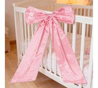 1 pezzo Grande fiocco rosa, fiocco in nastro di raso per decorazione della stanza del bambino, decorazione festa di compleanno rosa per bambina, decorazione festa di nascità, forniture per festa di ri