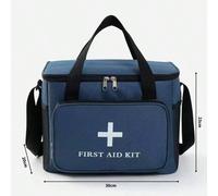 1 pezzo Grande kit di pronto soccorso multitasche, borsa per il pronto soccorso per casa e viaggio con tracolla, pratica borsa per il pronto soccorso per sport all aperto Blu navy-L,Blu-Semplice,Rosso