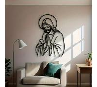 1 pezzo Grande opera d'arte a parete di Gesù - Decorazione classica cristiana per camera da letto e casa, design tagliato al laser facile da appendere, regalo di inaugurazione della casa, illustrazion