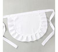 1 pezzo Grembiule bianco per bambini, pratico e durevole, design semplice in vita [consegna casuale di stile con volant o pizzo] Tagli UnicaPoliestere