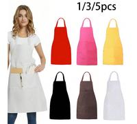 1 Pezzo Grembiule da cucina antigrasso con tasche, stile semplice nero con tasche, grembiule vita resistente allo sporco e lunghezza vita per cucinare, ristorazione uomini e donne, articoli da cucina,