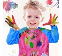1 pezzo Grembiule impermeabile per bambini, smock da pittura, bavaglino per bambini piccoli, reversibile, impermeabile e traspirante, resistente all'olio e alle macchie, tuta protettiva per pittori, p