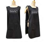 1 pezzo Grembiule impermeabile tinta unita, semplice grembiule protettivo nero adatto per salone professionale, barbiere, pulizie domestiche, ritorno a scuola, articoli essenziali per viaggi e vacanze