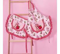 1 pezzo Grembiule mezzo con stampa di fragole in pizzo, adatto per cucinare e fare dolci, idea regalo M,SPoliestere