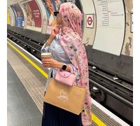 1 pezzo Hijab da donna con stampa floreale, sciarpa elegante e semplice alla moda, leggera, adatta per tutti i periodi dell'anno, ideale per outfit quotidiani e abaya per pregare Stampa CasualePoliest