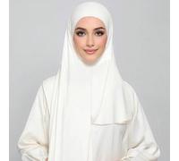 1 pezzo Hijab istantaneo realizzato in tessuto morbido, traspirante e anti-sfilacciamento. Hijab con laccio. Adatto per l'uso durante tutto l'anno e per l'uso quotidiano da parte dei musulmani. Colore