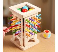 1 pezzo Il gioco in legno a tre in uno offre divertimento diversificato con tre modi diversi di giocare. Realizzato in legno selezionato, è levigato per proteggere le mani. Aiuta nel riconoscimento de