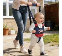 1 pezzo Imbracatura regolabile per girello neonato, design a cartone animato gufo, assistente per camminare, guinzaglio di unisex per bambini, previene il piegamento in avanti, ausilio per l'apprendim
