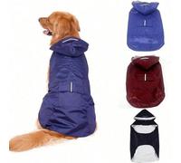 1 pezzo Impermeabile rifrangente per cani di grossa taglia, mantella antipioggia e antivento con cappuccio, accessorio indispensabile per cani per la protezione da ogni condizione atmosferica, con str