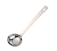 1 pezzo in acciaio inossidabile argento cucchiaio da zuppa lungo utensili da cucina metallo lucido schiumarola scolapasta pala spatola set di utensili da cucina(BD006-1-1)
