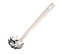 1 pezzo in acciaio inossidabile argento cucchiaio da zuppa lungo utensili da cucina metallo lucido schiumarola scolapasta pala spatola set di utensili da cucina(BD006-1-4)