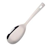 1 pezzo in acciaio inossidabile argento cucchiaio da zuppa lungo utensili da cucina metallo lucido schiumarola scolapasta pala spatola set di utensili da cucina(BD006-1-2)