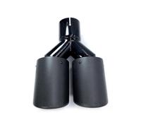 1 Pezzo In Carbonio Opaco + Doppi Terminali Di Scarico In Acciaio Inossidabile Nero, Silenziatori Per Auto, Doppi Tubi Di Scarico Terminale Di Coda(60MM IN-101MM OUT)
