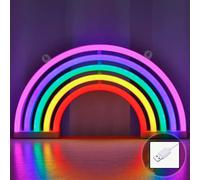 1 pezzo Insegna al neon arcobaleno, dimensioni approssimative 30x16,5 cm, alimentato a batteria/USB, luce al neon a LED arcobaleno, decorazione da parete per camera da letto, vacanze, festa di San Val