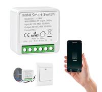 1 pezzo Interruttore Alexa Luci, WiFi Interruttore della Luce, Controllo Vocale/Timer, Mini Interruttori della Luce Smart Home, Compatibile con Alexa, 1 via/2 vie, Interruttor Wi-Fi