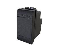 1 Pezzo Interruttore Bipolare 2P 16A 220V, Compatibile Con Bticino Living International, Colore Nero, Retro Illuminabile, 1 Modulo, Serie MBL