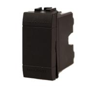 1 Pezzo Interruttore Unipolare 1P 16A 220V, Compatibile Con Bticino Living International, Colore Nero, Retro Illuminabile, 1 Modulo, Serie MBL