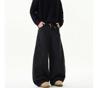 1 pezzo Jeans boyfriend ampi e casual da uomo con taglio e patchwork del marchio Justice Brother, pantaloni lunghi con gamba larga alla moda, stile grunge L,M,S,XL,XS,XXLDenim