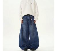 1 pezzo Jeans boyfriend ampi e sfilacciati, stile vintage lavato, design casual e unisex, Marca Justice Brother L,M,S,XL,XS,XXLDenim