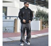 1 pezzo Jeans in stile americano Justice Brother, patchwork, effetto vissuto, jeans da uomo, pantaloni larghi e morbidi, stile streetwear, personalizzati L,M,S,XL,XS,XXLDenim