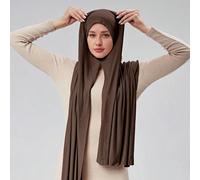 1 pezzo Khimar sciarpa monopezzo da donna - copricapo modesto con chiusura a scorrimento, hijab in jersey senza spille con copertura del collo, tessuto leggero e elasticizzato per preghiera, viaggio,