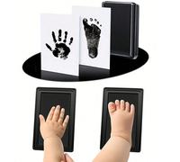 1 pezzo Kit per impronte di mani e piedi fai da te per creare ricordi duraturi - regalo perfetto per baby shower 1 pz Nero,1 pz RossoLetterePolipropilene