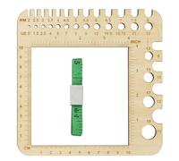 1 pezzo Knitting Needle Gauge, metro per ferri da maglia, strumento per maglieria, righello per ferri da maglia su legno, misuratore in plastica