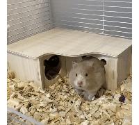 1 pezzo Labirinto in legno per criceti e nascondiglio confortevole - Percorso di esplorazione emozionante con diverse camere per il massimo divertimento dei tuoi animali domestici, giocattolo per l'ad