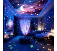 1 pezzo Lampada a proiezione di stelle e luna a forma di bomba atomica regolabile multicolore, adatta per l'illuminazione ambientale della camera da letto, comodino, decorazione, con effetto cielo ste