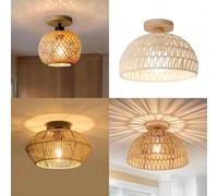 1 pezzo Lampada A Soffitto Intrecciata In Bambù E Legno, Illuminazione In Bambù Stile Minimalista Moderno Dellasia Sudorientale, Adatta Per Cascina, Sala Da Tè E Locanda Per Ospiti Carta bianca di ris