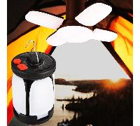 1 pezzo Lampada da campeggio portatile da esterni pieghevole con LED, ricaricabile solare/micro, con opzione appendibile e design multifunzionale a quattro foglie, può essere utilizzata come luce da l