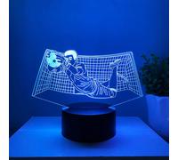 1 pezzo Lampada da notte personalizzata a forma di portiere di calcio 3D con nome personalizzato, illuminazione decorativa a 7 colori per la stanza dei tifosi, regali per le vacanze, colorata, kawaii,